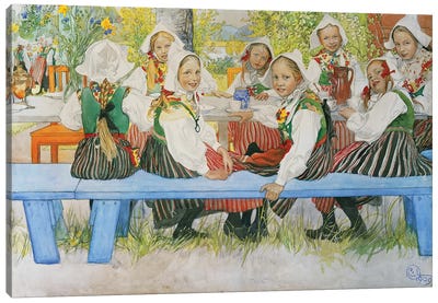 Kersti's Birthday, 1909 Canvas Art Print - Carl Larsson