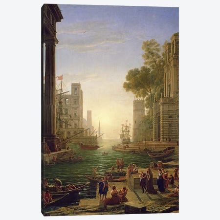 Embarkation of St. Paula Romana at Ostia, 1637-39 Canvas Print #BMN9375} by Claude Lorrain Canvas Wall Art