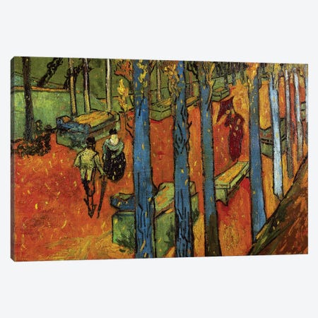 Falling leaves , 1888 Canvas Print #BMN9391} by Vincent van Gogh Art Print