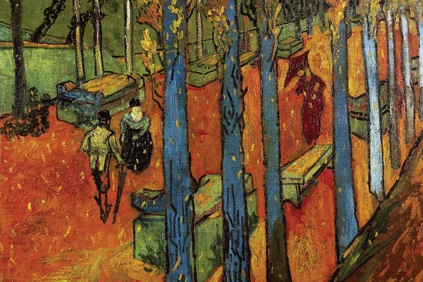 All Things Van Gogh: Falling leaves , 1888 by Vincent van Gogh