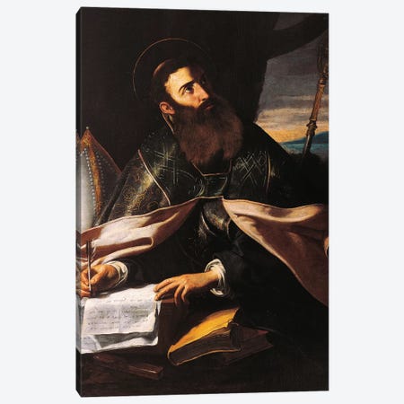 Portrait of St. Augustine of Hippo Canvas Print #BMN9392} by Cecco del Caravaggio Canvas Art Print
