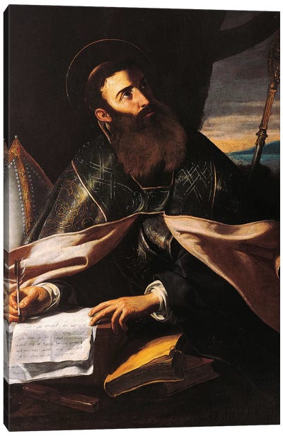 Portrait of St. Augustine of Hippo Canvas Art Print - Christian Art
