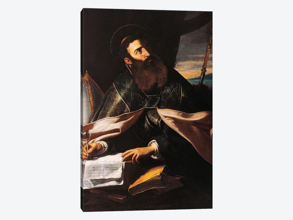 Portrait of St. Augustine of Hippo by Cecco del Caravaggio 1-piece Canvas Print