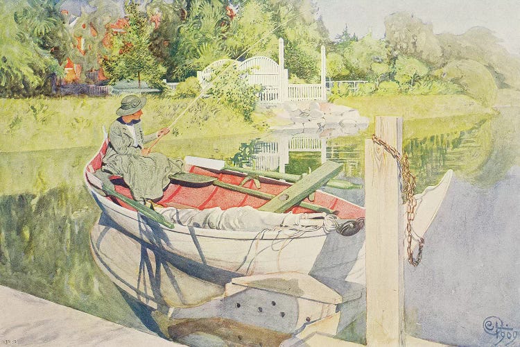 Fishing, 1909 by Carl Larsson wall art