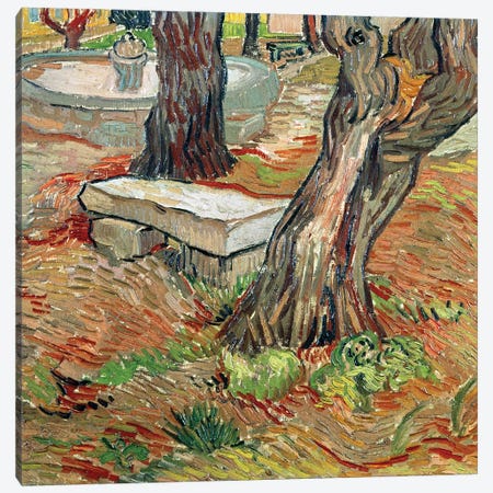 The Bench at Saint-Remy, 1889 Canvas Print #BMN9398} by Vincent van Gogh Canvas Art Print
