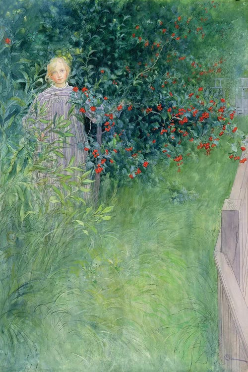 In the Hawthorn Hedge by Carl Larsson wall art