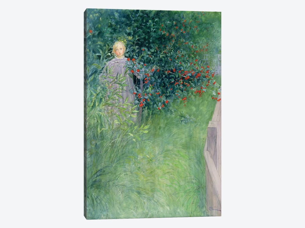 In the Hawthorn Hedge by Carl Larsson 1-piece Canvas Art Print