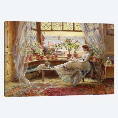Reading by the Window, Hastings Canvas Print #BMN9402} by Charles James Lewis Canvas Print