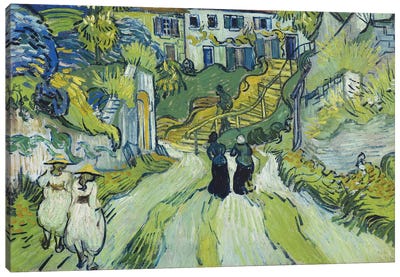 Stairway at Auvers, July 1890 Canvas Art Print - Post-Impressionism Art