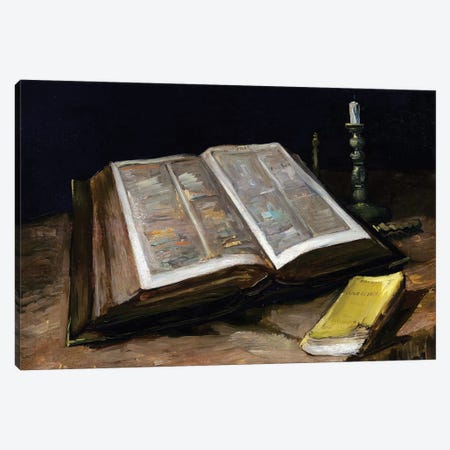 Still Life with Bible Canvas Print #BMN9413} by Vincent van Gogh Canvas Artwork