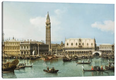 The Molo from the Basin of San Marco, Venice, c.1747-1750 Canvas Art Print - Venice Art