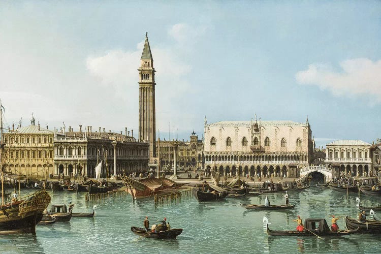 The Molo from the Basin of San Marco, Venice, c.1747-1750 by Canaletto wall art
