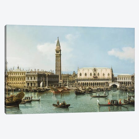 The Molo from the Basin of San Marco, Venice, c.1747-1750 Canvas Print #BMN9415} by Canaletto Canvas Print