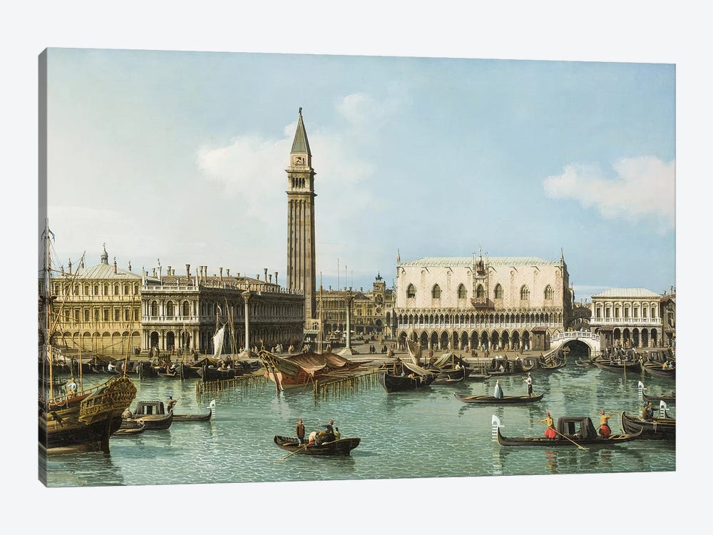 The Molo from the Basin of San Marco, Venice, c.1747-1750 by Canaletto 1-piece Canvas Art Print