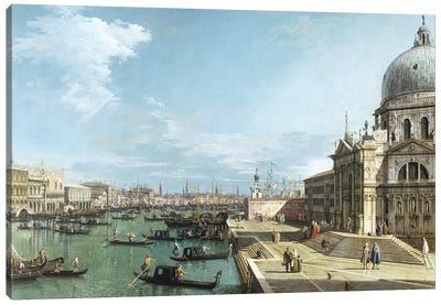 The Entrance to the Grand Canal and the church of Santa Maria della Salute, Venice Canvas Art Print - Rome Art