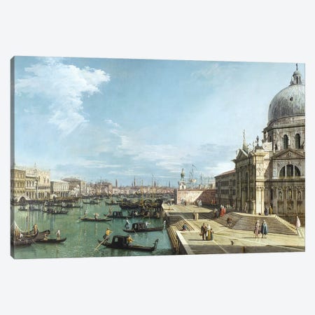 The Entrance to the Grand Canal and the church of Santa Maria della Salute, Venice Canvas Print #BMN9416} by Canaletto Canvas Art Print
