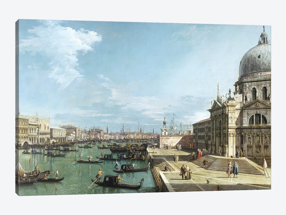 The Entrance to the Grand Canal and the church of Santa Maria della Salute, Venice by Canaletto 1-piece Canvas Artwork