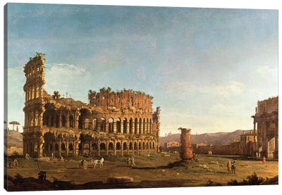 Colosseum and Arch of Constantine, Rome Canvas Art Print - Wonders of the World