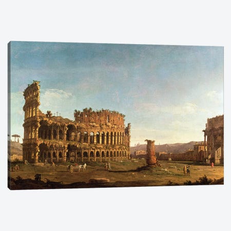Colosseum and Arch of Constantine, Rome Canvas Print #BMN9428} by Canaletto Canvas Art Print