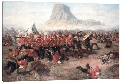 The Battle of Isandlwana: The Last Stand of the 24th Regiment of Foot  during the Zulu War, 22nd January 1879, c.1885 Canvas Art Print - Classic Fine Art
