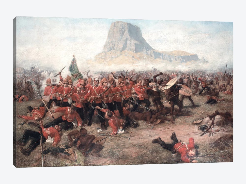 The Battle of Isandlwana: The Last Stand of the 24th Regiment of Foot  during the Zulu War, 22nd January 1879, c.1885 by Charles Edwin Fripp 1-piece Canvas Wall Art