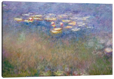 Water Lilies  c.1915-26 Canvas Art Print - Lily Art
