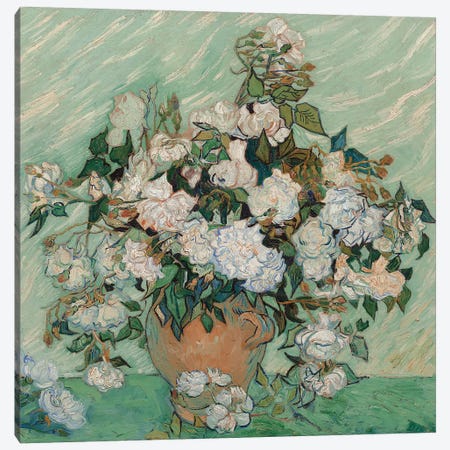 Roses, 1890 Canvas Print #BMN9438} by Vincent van Gogh Canvas Artwork