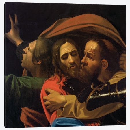 The Taking of Christ Canvas Print #BMN9439} by Michelangelo Merisi da Caravaggio Canvas Artwork