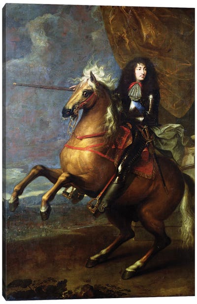 Equestrian Portrait of Louis XIV  c.1668 Canvas Art Print