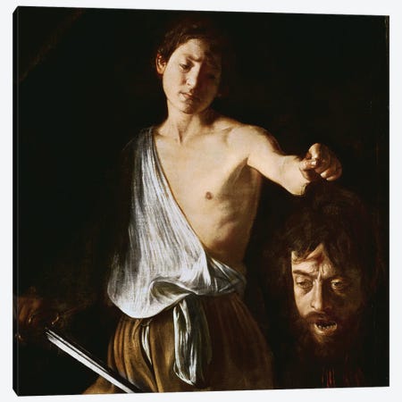 David with the Head of Goliath, 1606 Canvas Print #BMN9441} by Michelangelo Merisi da Caravaggio Canvas Print