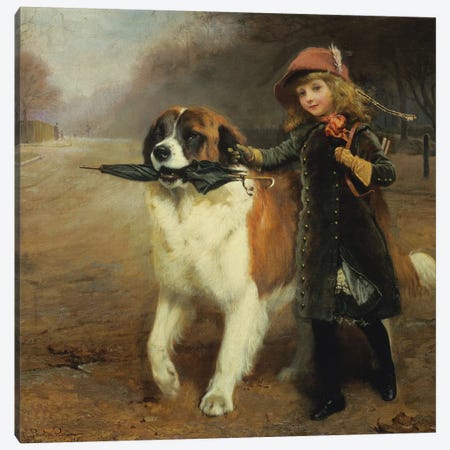 Off to School, 1883 Canvas Print #BMN9442} by Charles Burton Barber Canvas Print