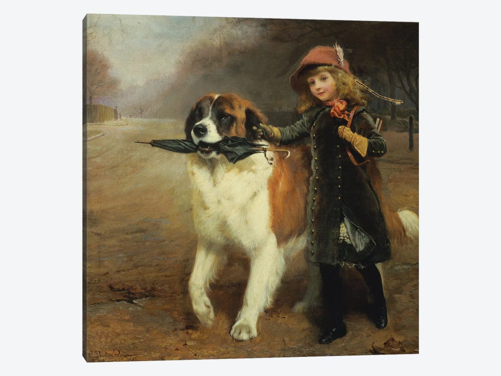 Off to School, 1883 by Charles Burton Barber 1-piece Canvas Art Print
