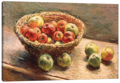 A Bowl of Apples; Le Panier de Pommes, 1880 Canvas Art Print - Apple Art
