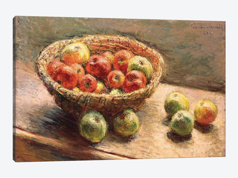 A Bowl of Apples; Le Panier de Pommes, 1880 by Claude Monet 1-piece Canvas Wall Art