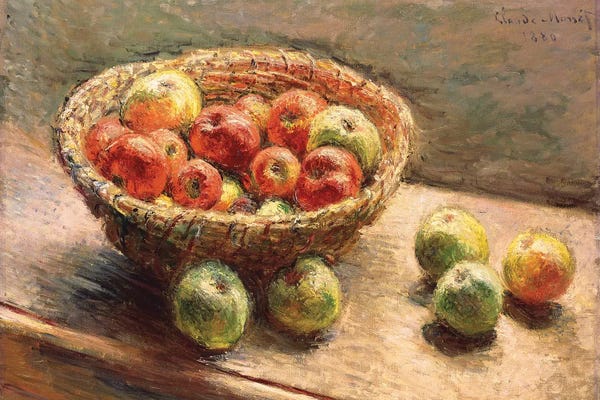 Impressionism: A Bowl of Apples; Le Panier de Pommes, 1880 by Claude Monet