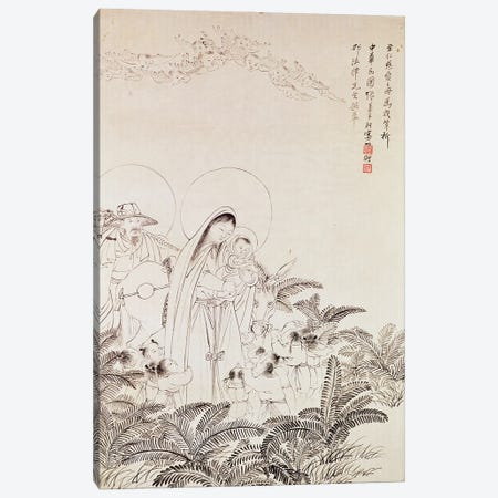 Madonna and Child Canvas Print #BMN9459} by Chinese School Canvas Artwork