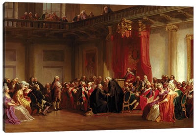 Benjamin Franklin Appearing before the Privy Council Canvas Art Print - Benjamin Franklin
