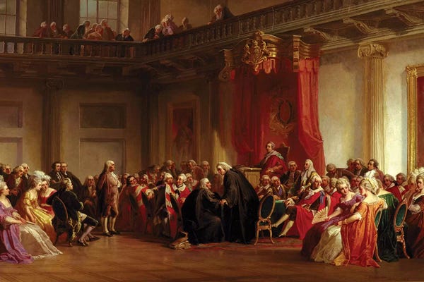 Benjamin Franklin: Benjamin Franklin Appearing before the Privy Council by Christian Schussele
