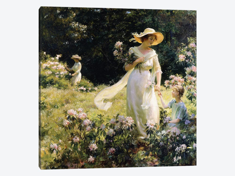 Among the Laurel Blossoms, 1914 by Charles Courtney Curran 1-piece Canvas Art Print