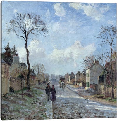 The Road to Louveciennes, 1872  Canvas Art Print - Camille Pissarro