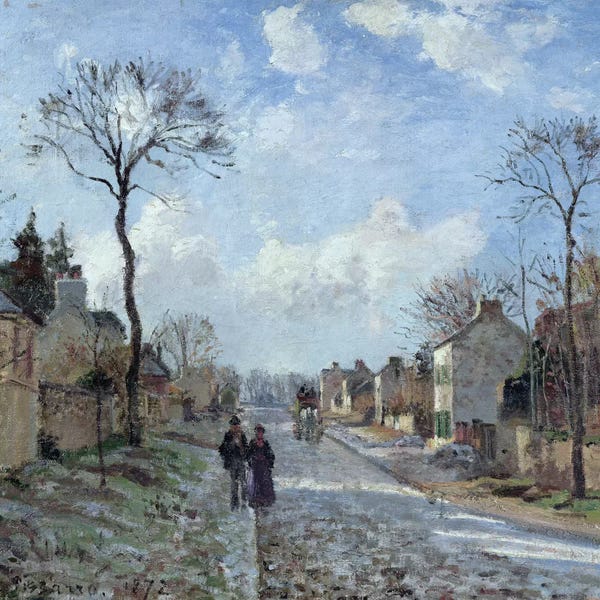 Camille Pissarro: The Road to Louveciennes, 1872  by Camille Pissarro