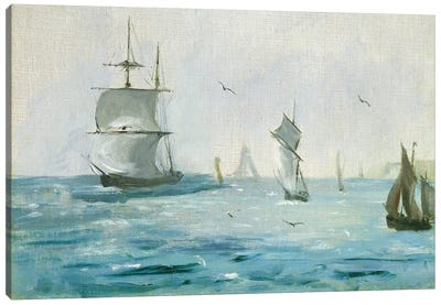Fishing Boat Arriving, with the Wind Behind, 1864 Canvas Art Print - Edouard Manet