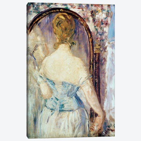 Woman Before a Mirror, 1876-77 Canvas Print #BMN9474} by Edouard Manet Canvas Print