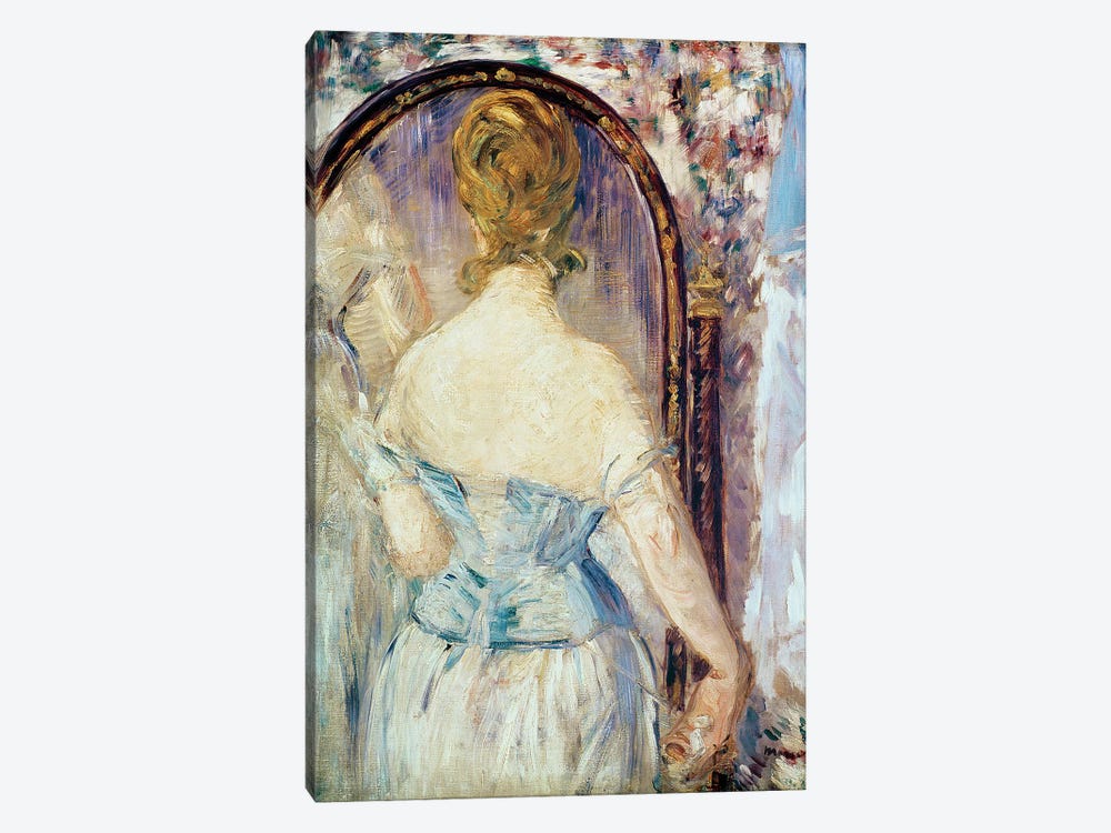 Woman Before a Mirror, 1876-77 by Edouard Manet 1-piece Canvas Artwork