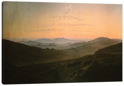 Dawn Canvas Art Print - Mountain Sunrise & Sunset Art