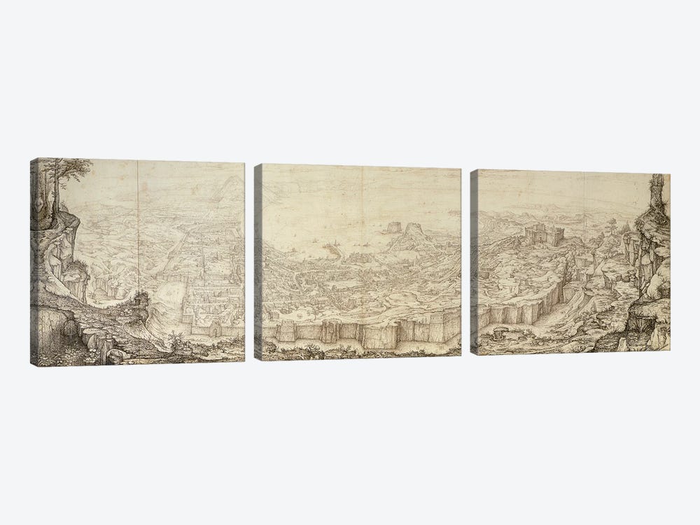 View Of Naples, 1582 3-piece Canvas Art Print