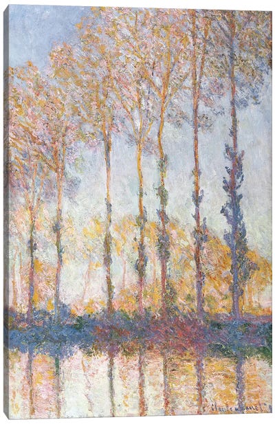 Poplars on the Bank of the Epte River, 1891 Canvas Art Print - Claude Monet