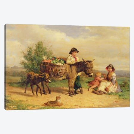 A Pause on the Way to Market Canvas Print #BMN950} by J.O. Banks Canvas Wall Art
