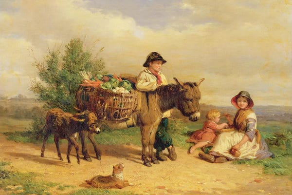 Donkeys: A Pause on the Way to Market by J.O. Banks