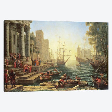 Seaport with the Embarkation of St. Ursula Canvas Print #BMN9511} by Claude Lorrain Canvas Print